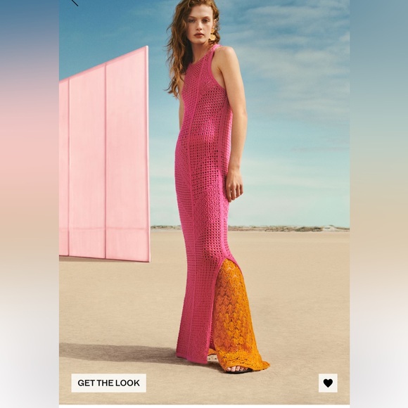 Mango crochet long dress, pink, 2025 - Picture 6 of 10